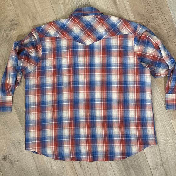 Vintage Rustler by Wrangler Pearl Snap Long Sleeve Shirt Mens 2XL - Picture 5 of 5